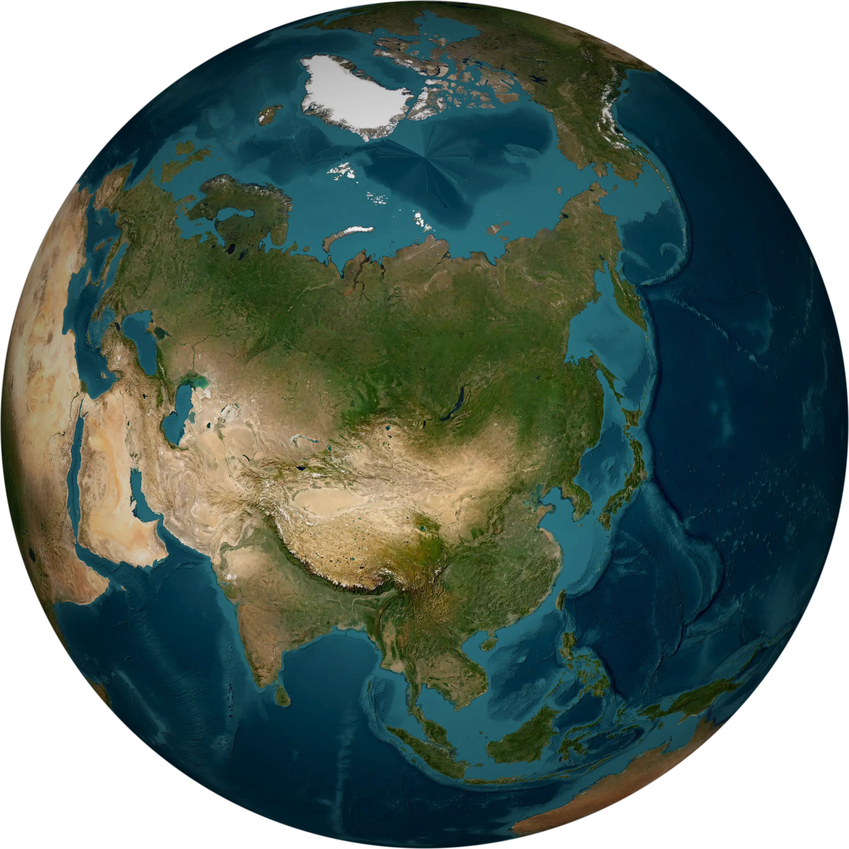 The Earth seen from above central Asia